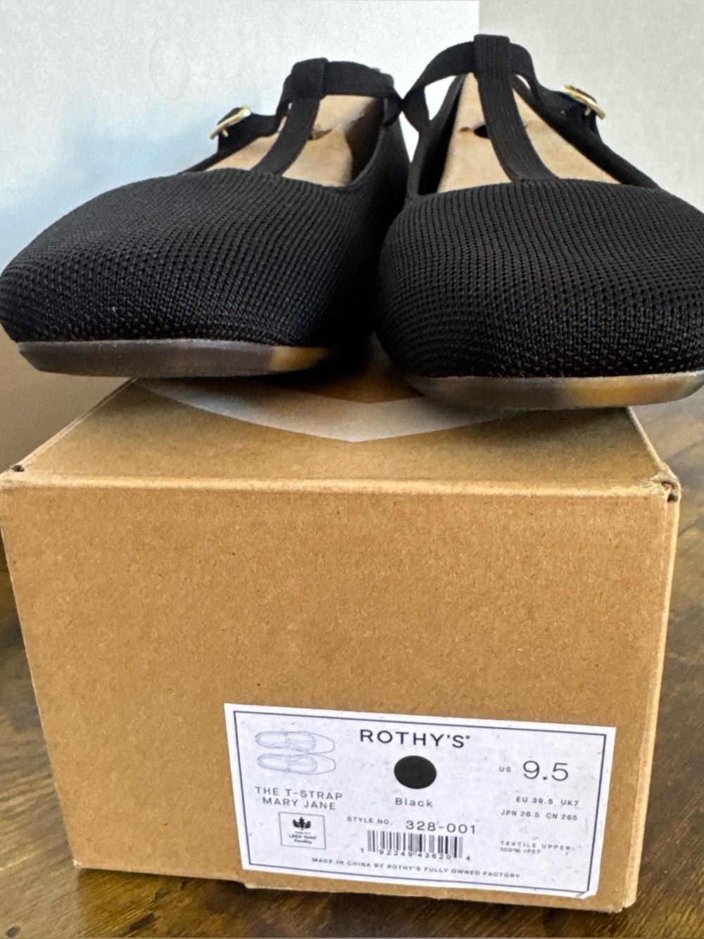 Rothy’s Women’s  The T–Strap Mary Jane Black Size 9.5 NEW 328-001 Rare - Picture 2 of 9